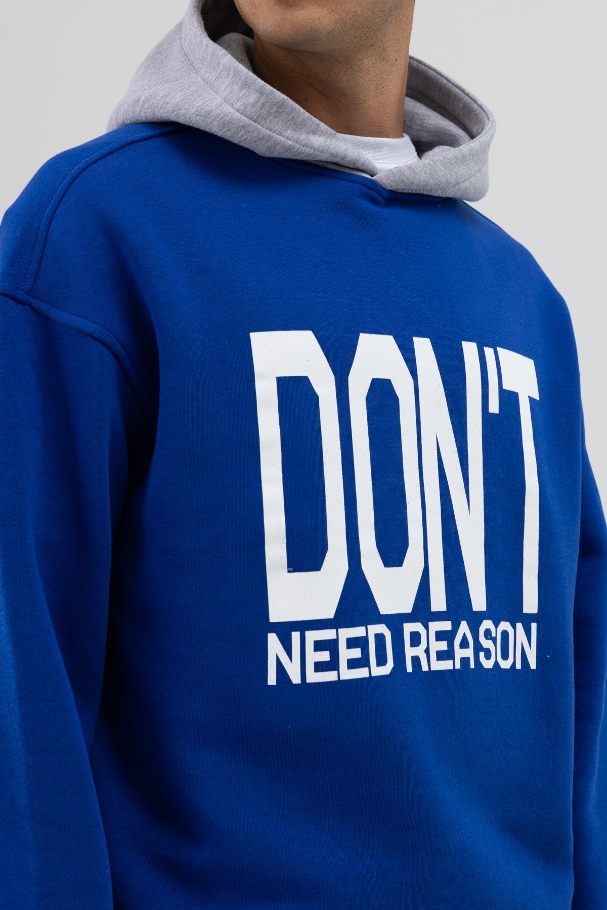 Two-Tone Printed Oversized Sweatshirt