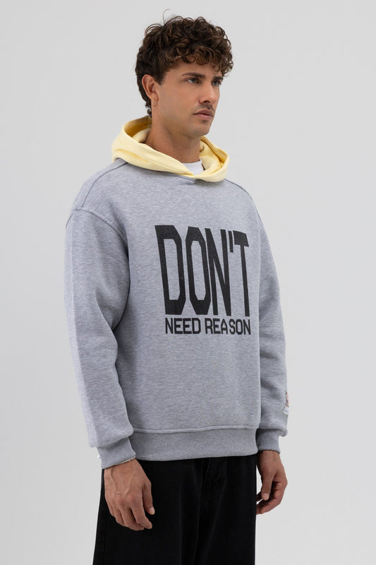 Two-Tone Printed Oversized Sweatshirt