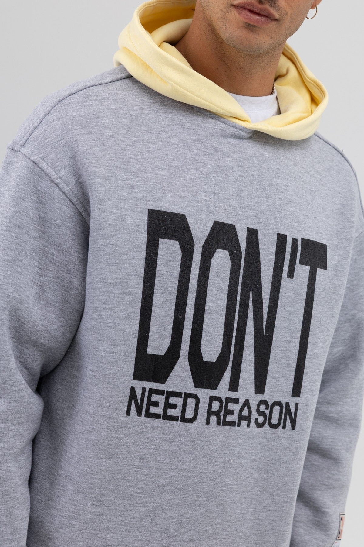 Two-Tone Printed Oversized Sweatshirt