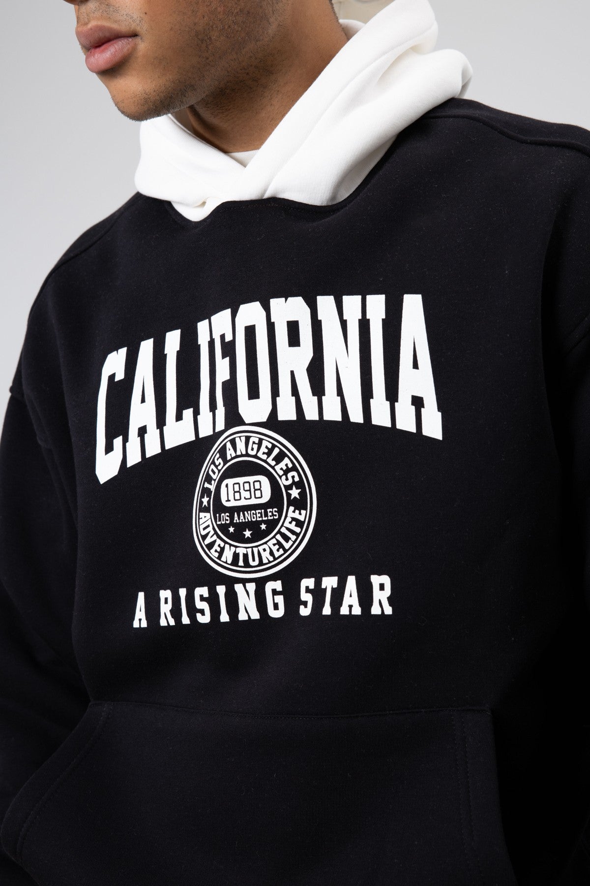 Two-Tone Printed Oversized Sweatshirt