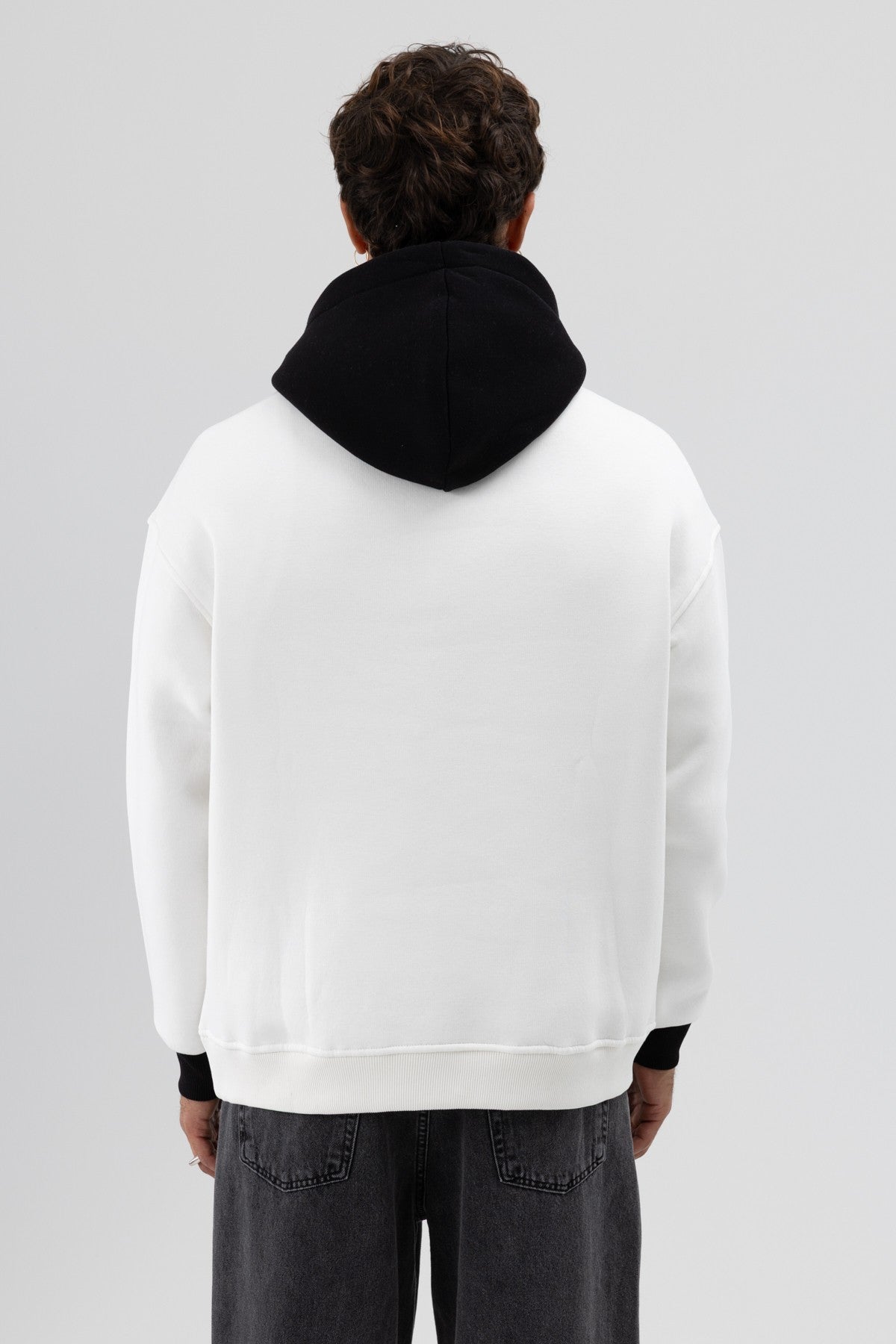 Two-Tone Printed Oversized Sweatshirt