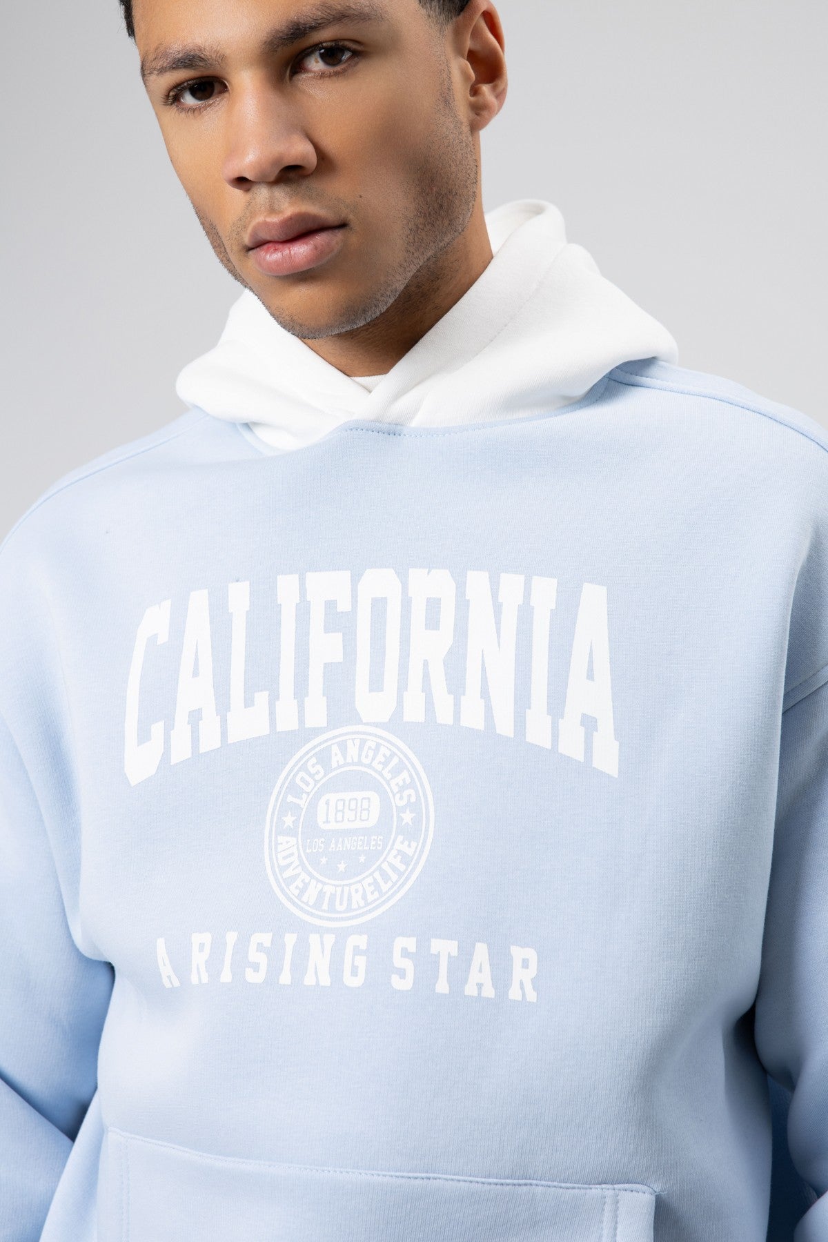 Two-Tone Printed Oversized Sweatshirt