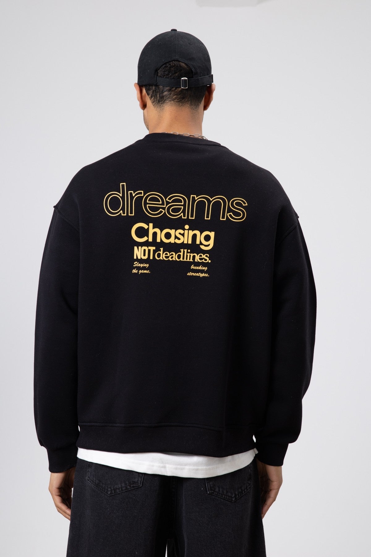 Oversized Bike Neck Print Sweatshirt V70-95