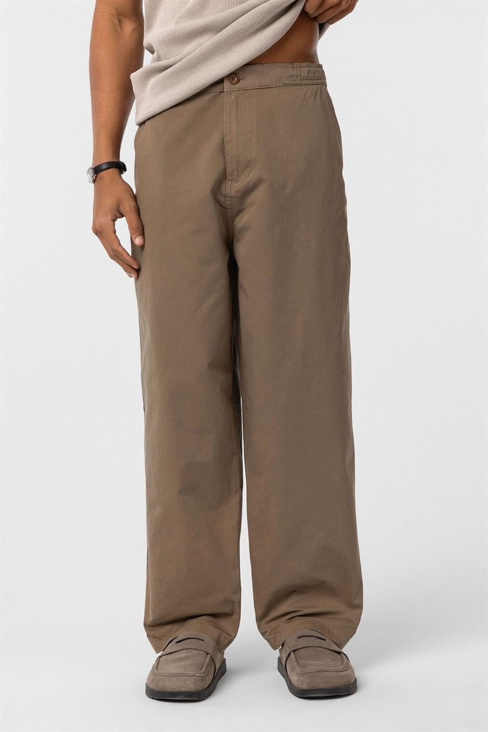 Pre-Washed Gabardine Baggy Pants