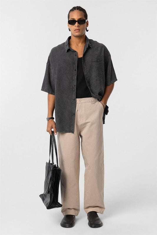 Pre-Washed Gabardine Baggy Pants