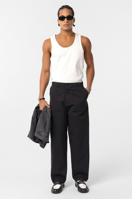 Pre-Washed Gabardine Baggy Pants