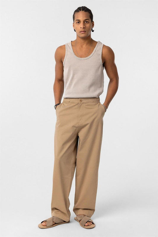 Pre-Washed Gabardine Baggy Pants