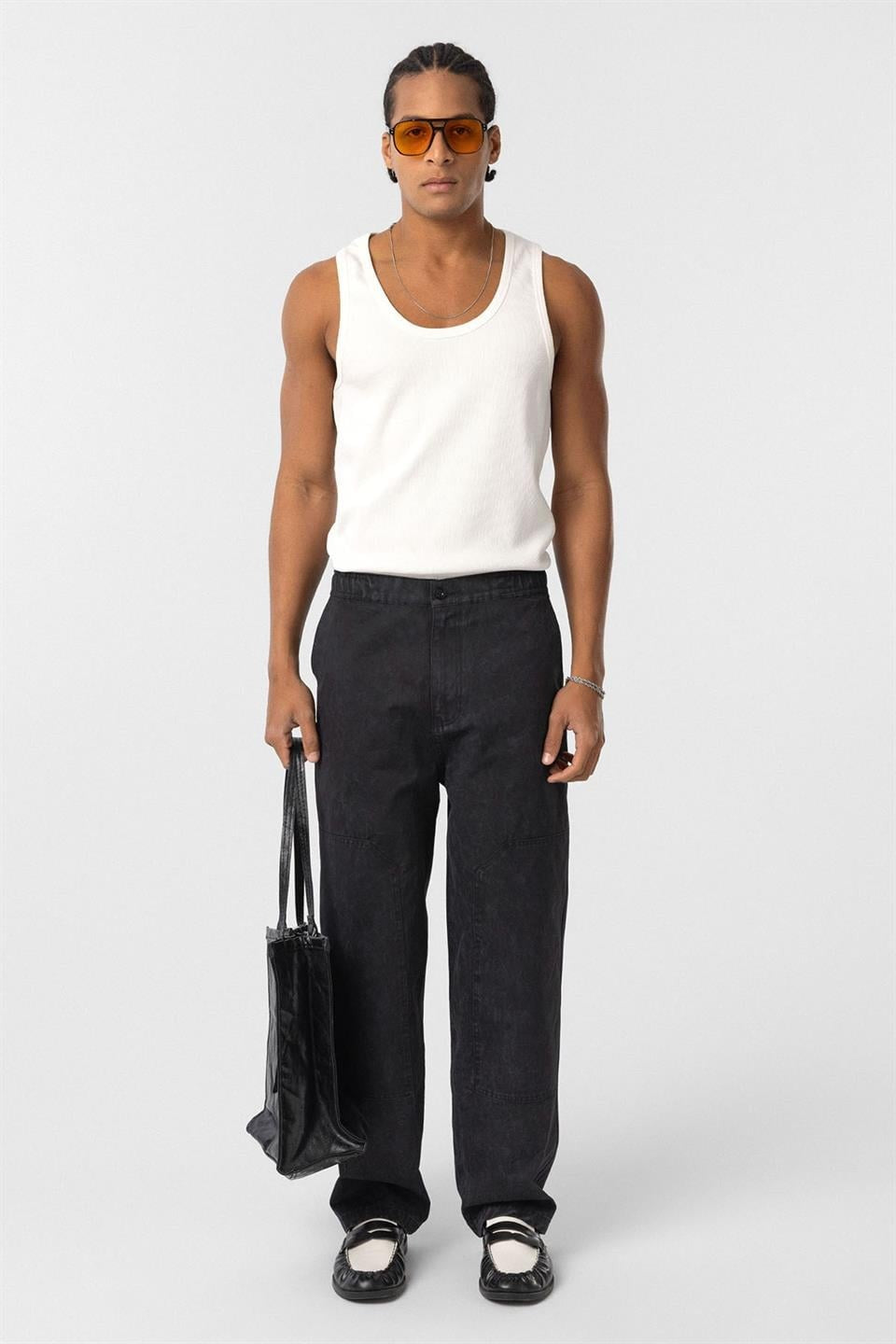 Pre-Washed Baggy Gabardine Pants