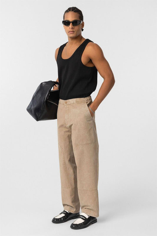 Pre-Washed Baggy Gabardine Pants
