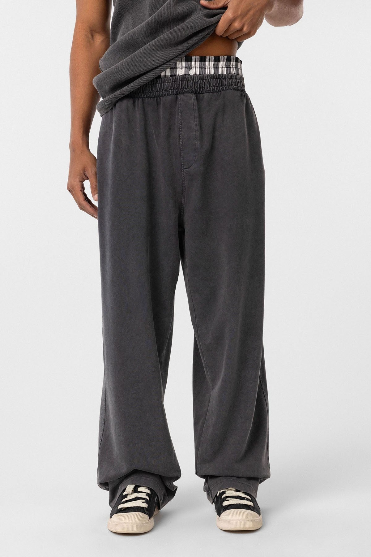 Washed, High-Waisted, Baggy Sweatpants
