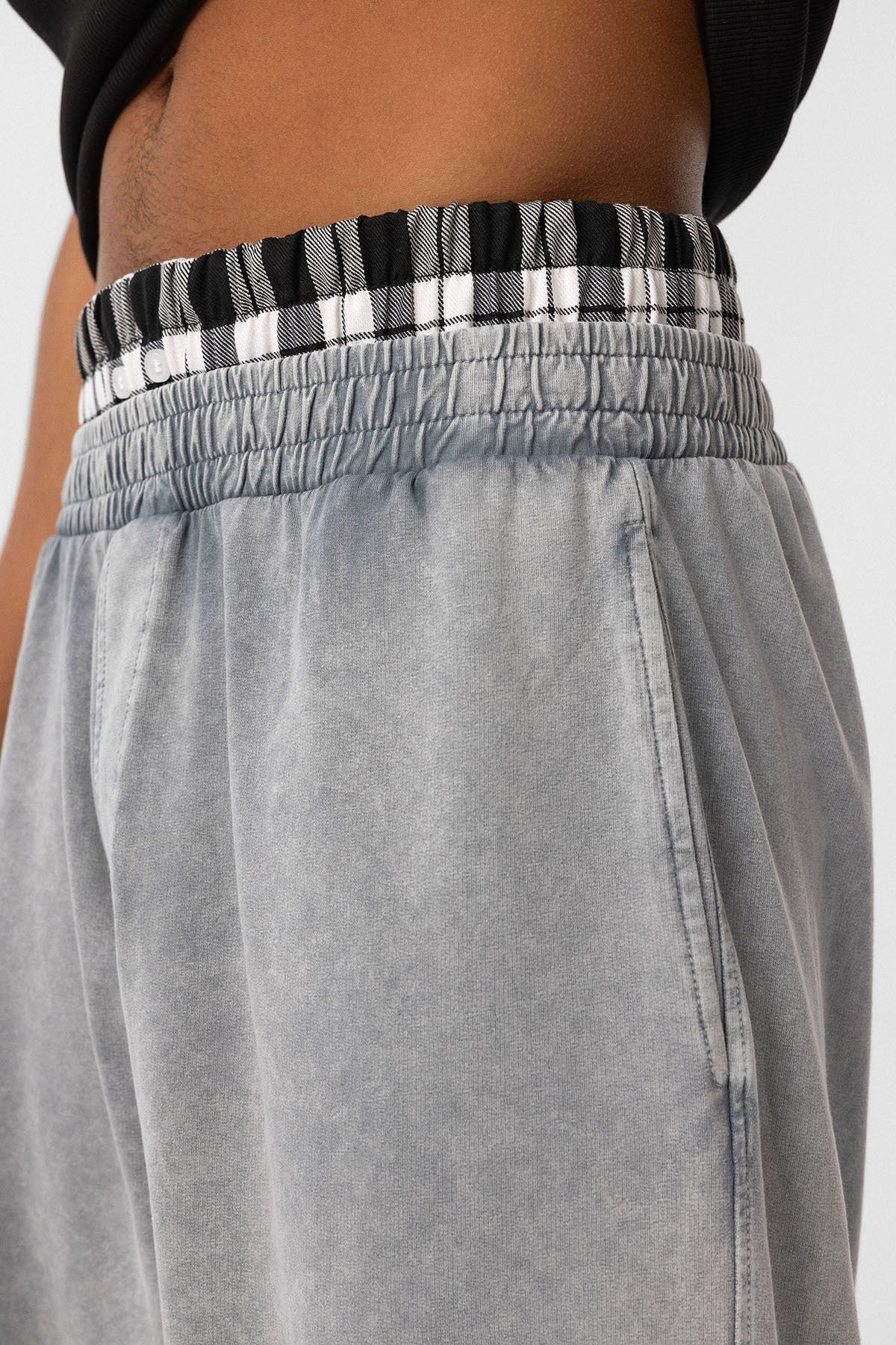 Washed, High-Waisted, Baggy Sweatpants