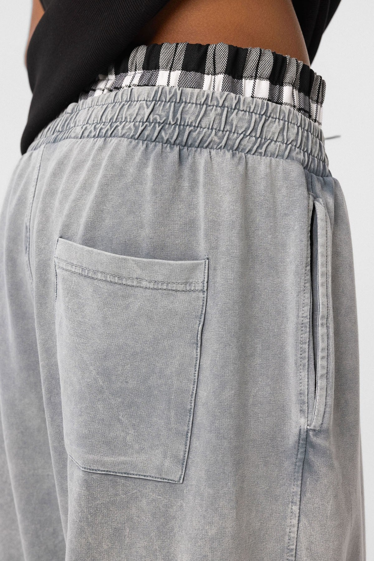 Washed, High-Waisted, Baggy Sweatpants