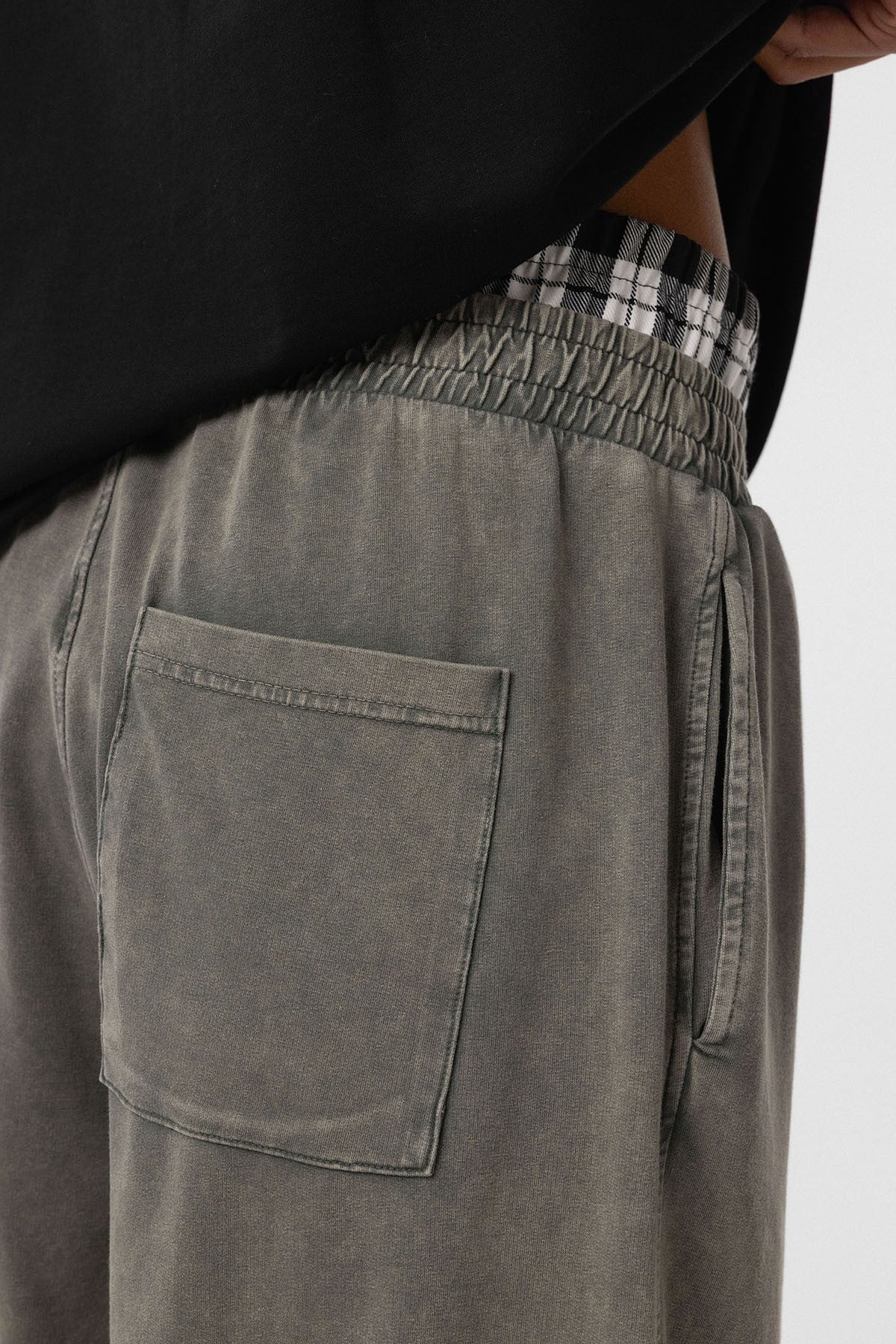 Washed, High-Waisted, Baggy Sweatpants