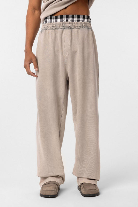 Washed, High-Waisted, Baggy Sweatpants