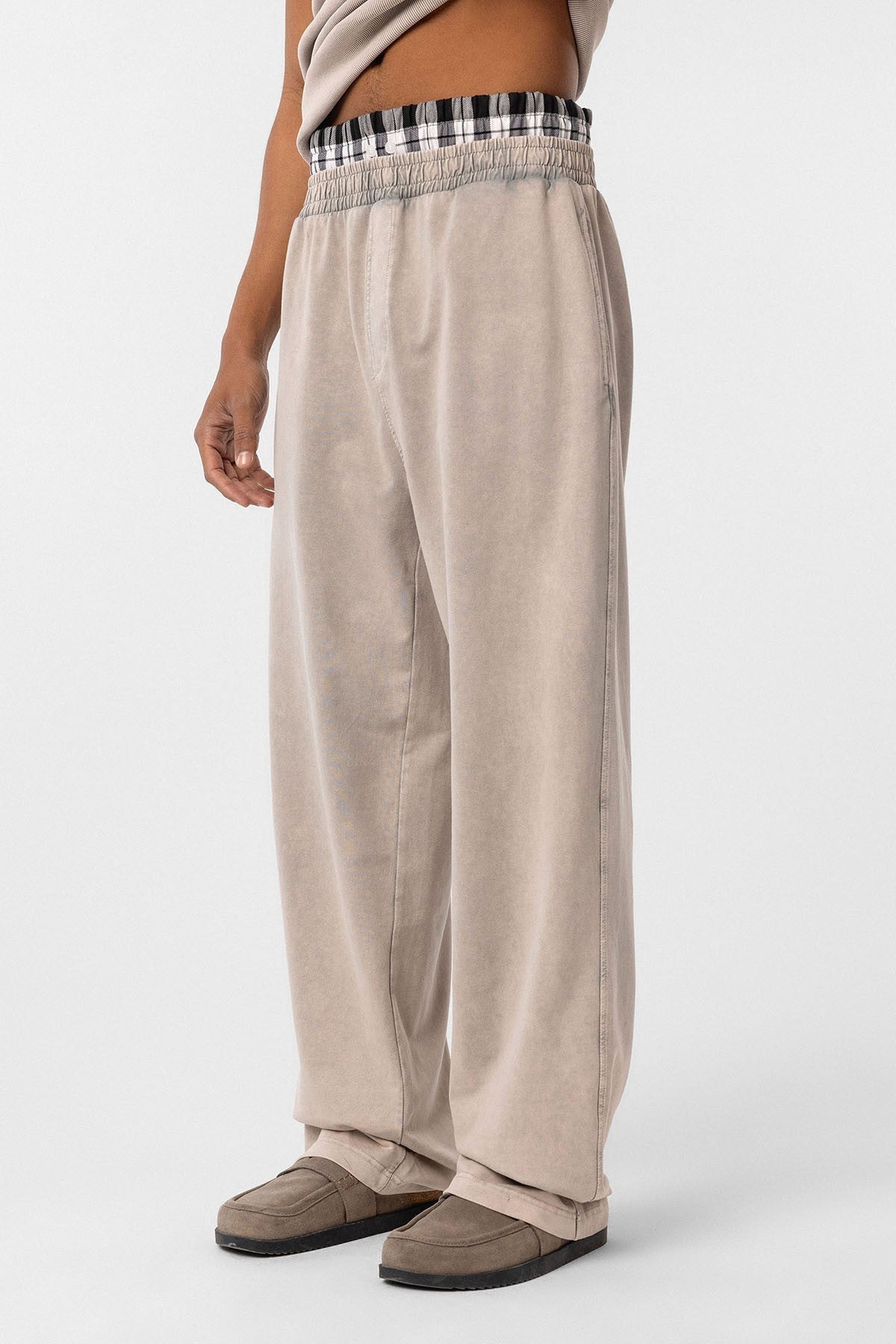Washed, High-Waisted, Baggy Sweatpants