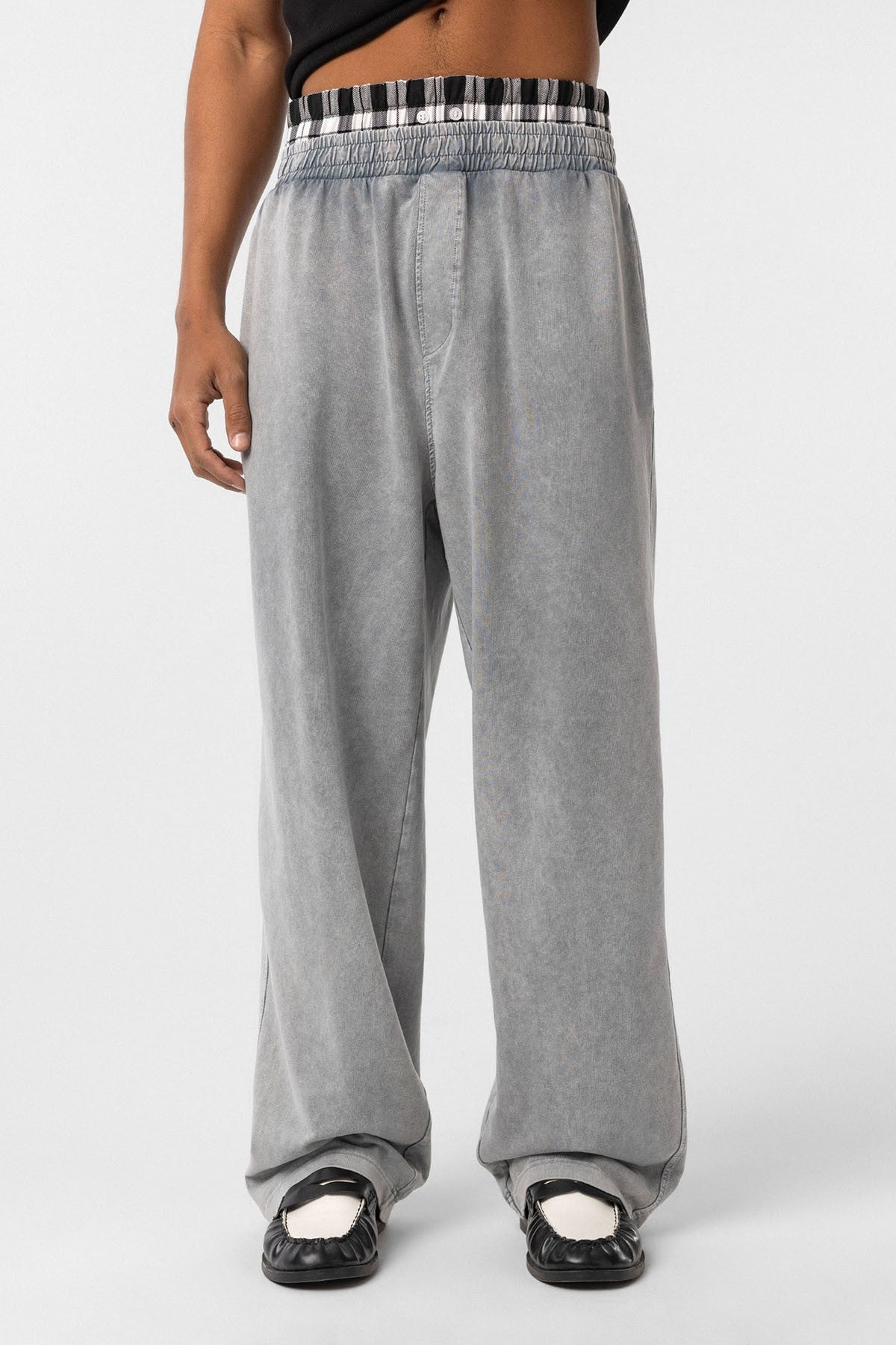 Washed, High-Waisted, Baggy Sweatpants