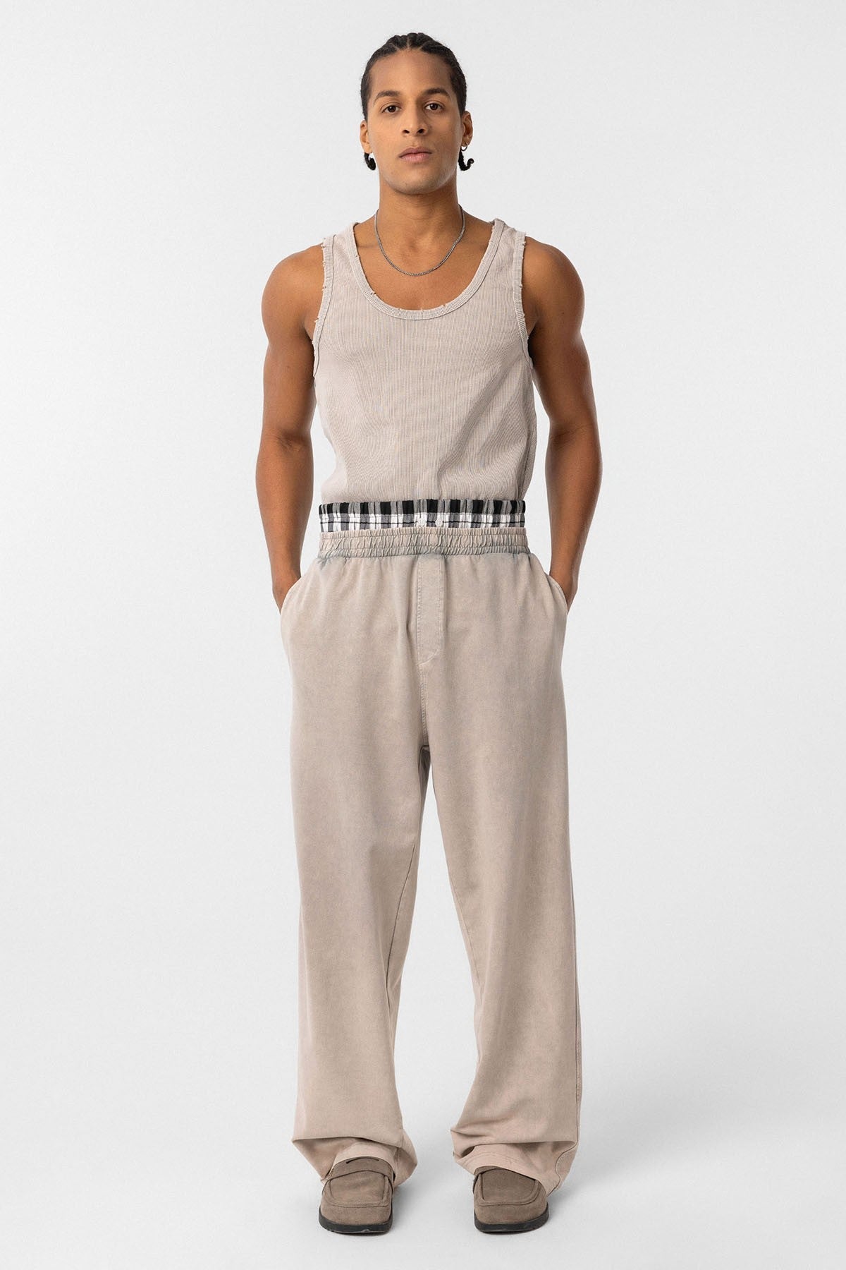 Washed, High-Waisted, Baggy Sweatpants