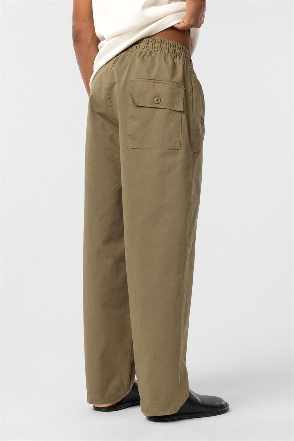 Lace-Up Baggy Gabardine Pants
