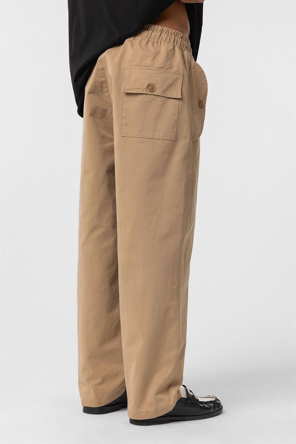 Lace-Up Baggy Gabardine Pants