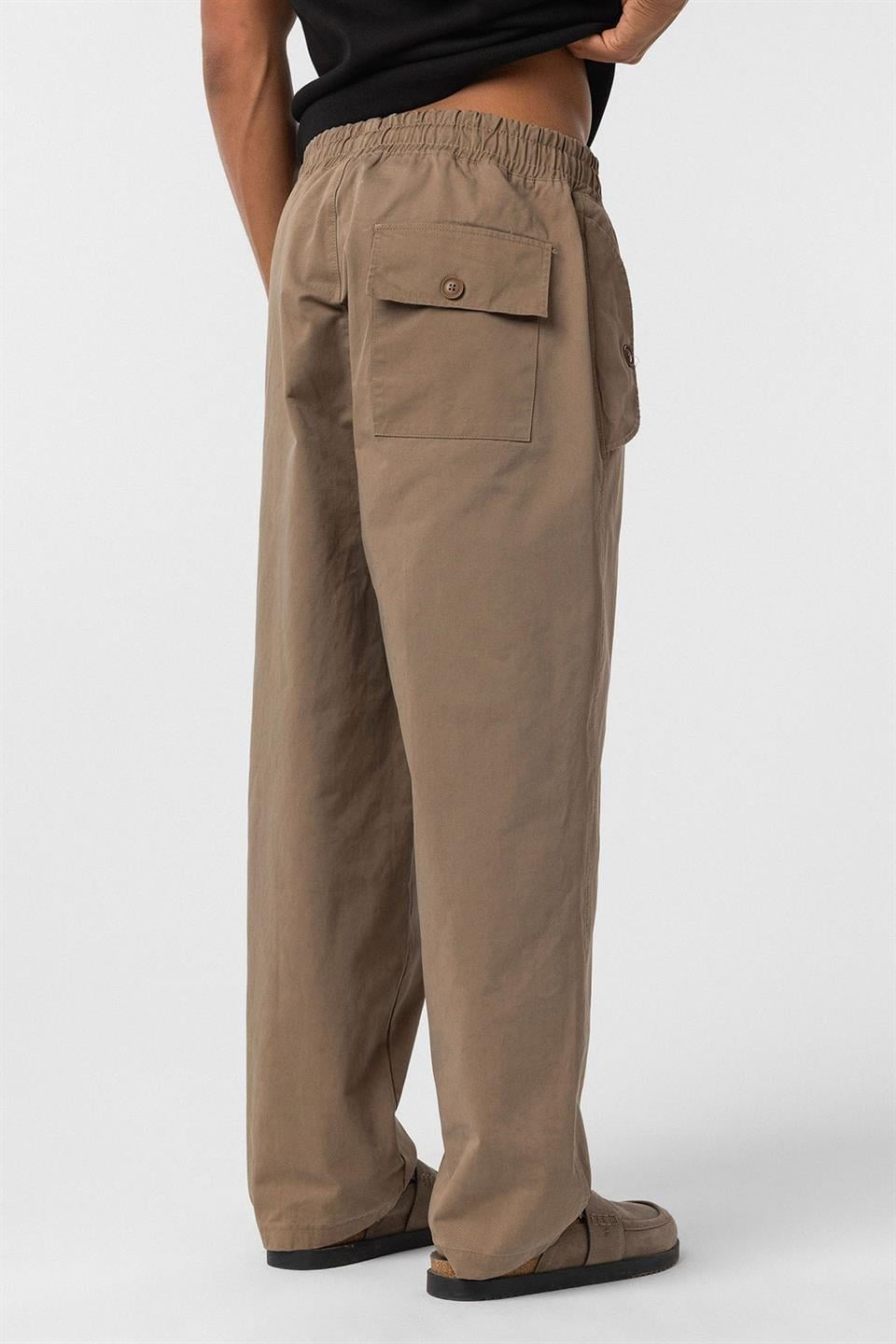 Lace-Up Baggy Gabardine Pants