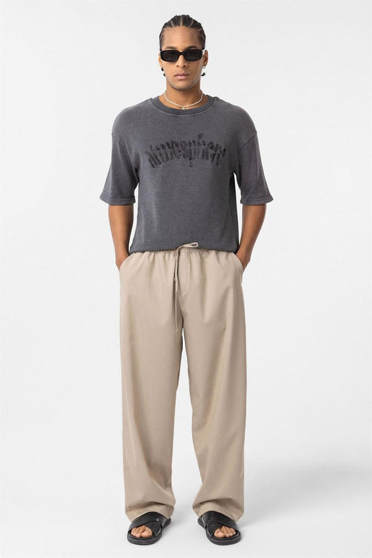 Baggy Pants with an Elastic Waistband
