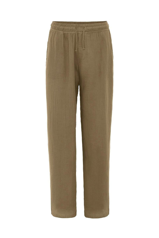 Baggy-Fit Muslin Linen Pants