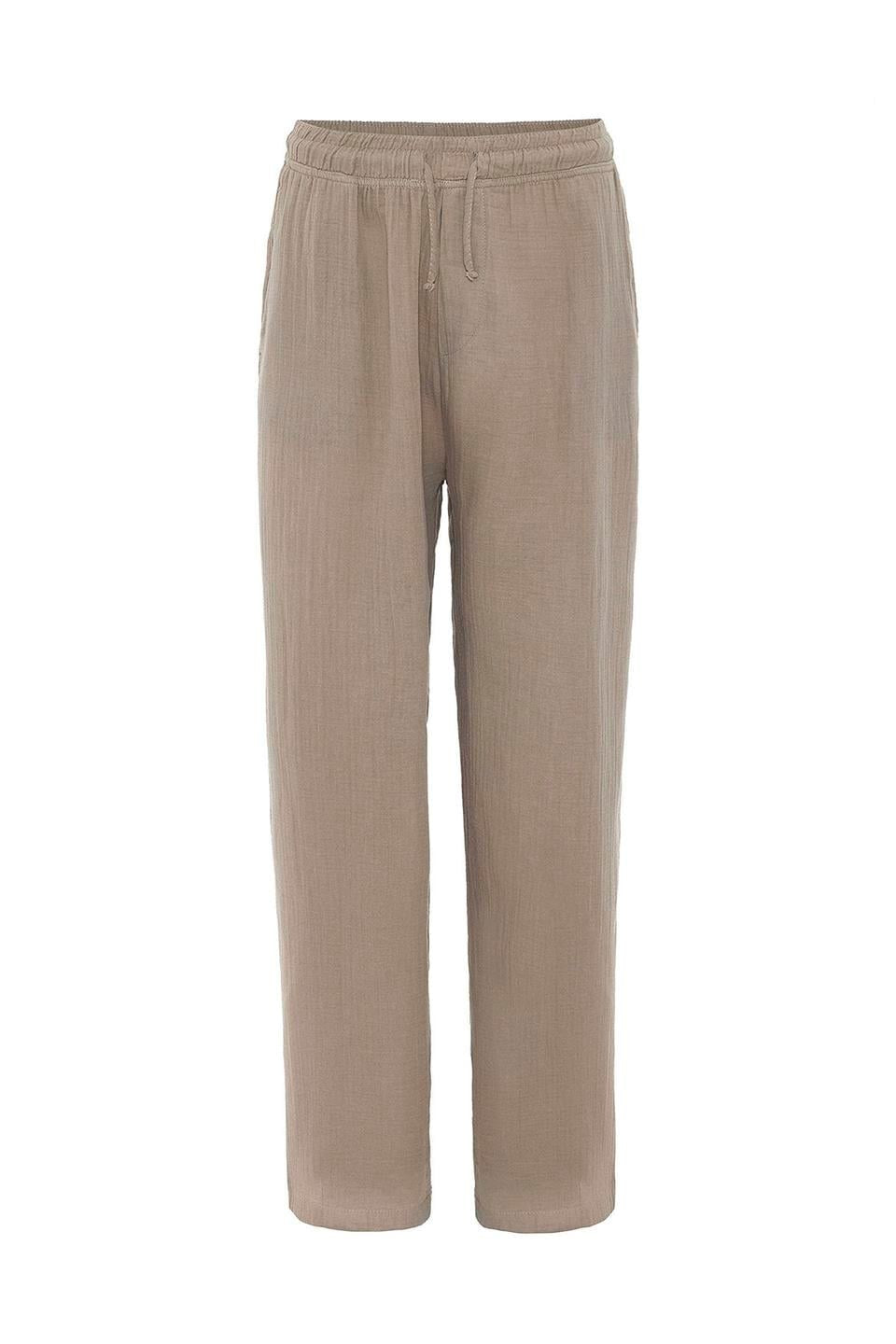 Baggy-Fit Muslin Linen Pants