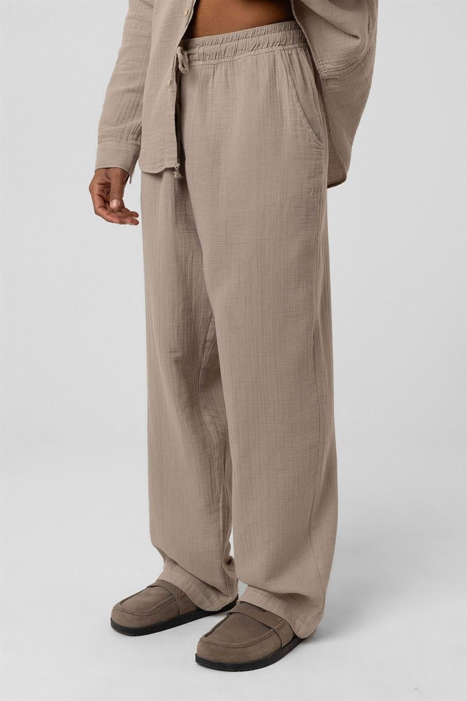 Baggy-Fit Muslin Linen Pants