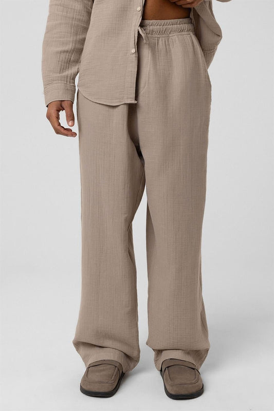 Baggy-Fit Muslin Linen Pants