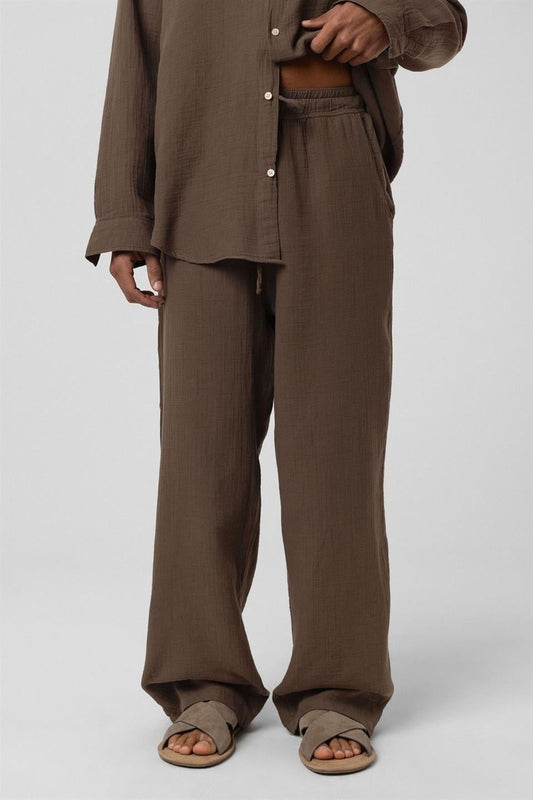 Baggy-Fit Muslin Linen Pants