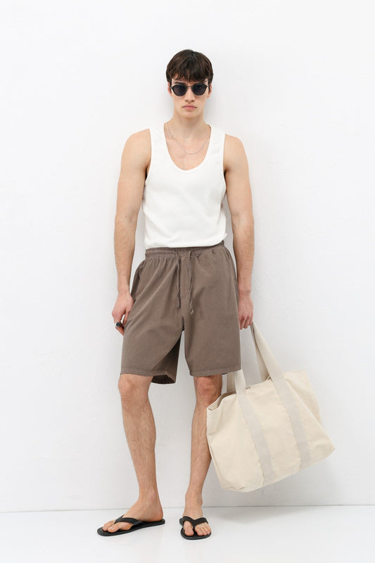 Oversized Linen Shorts
