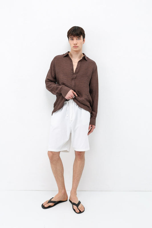 Oversized Linen Shorts