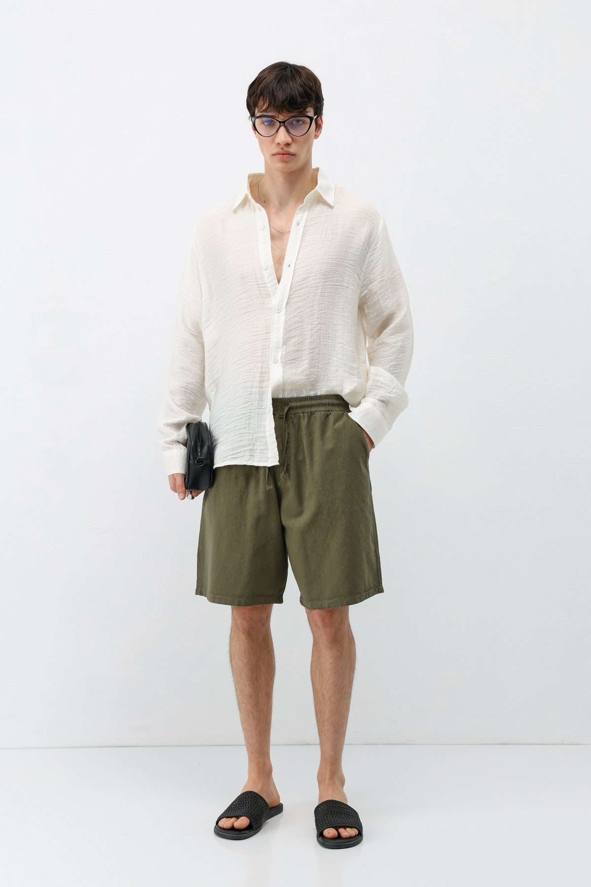Oversized Linen Shorts
