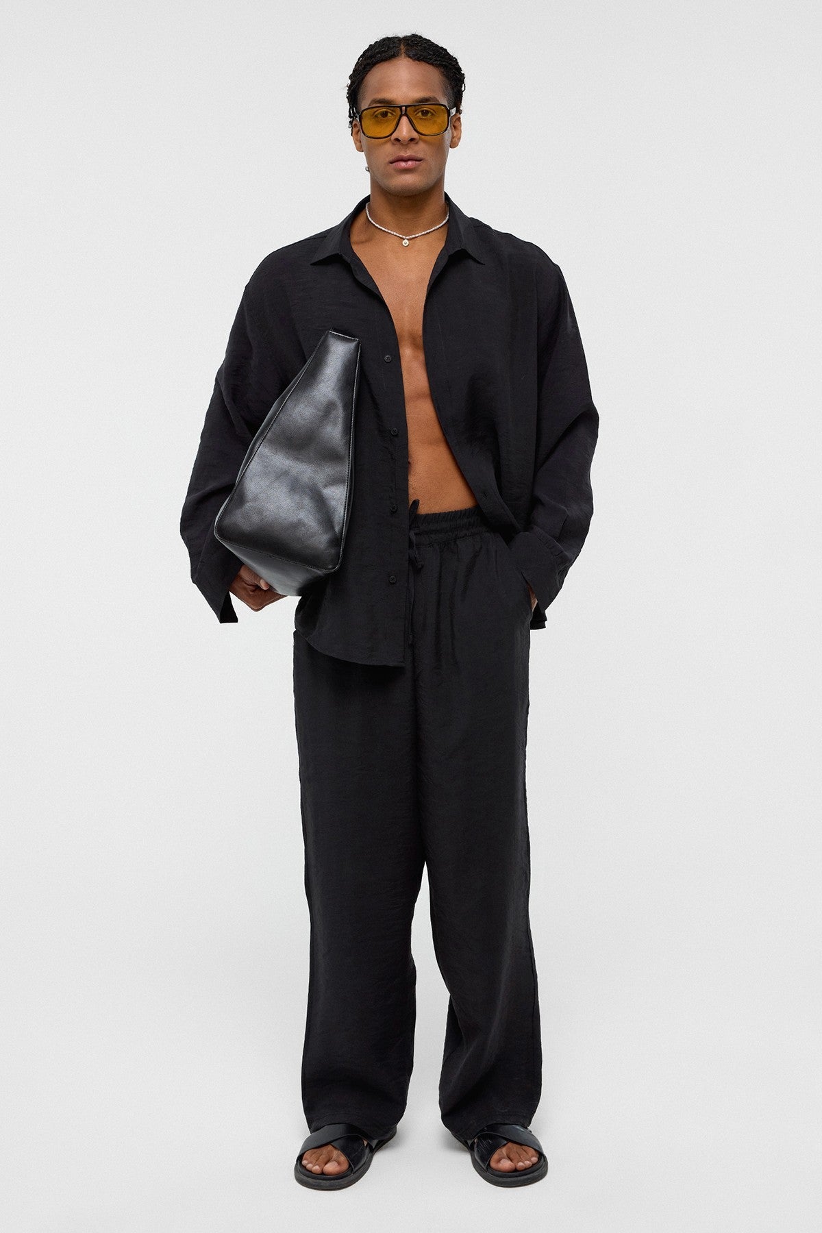 Baggy-Fit Modal Fabric Pants