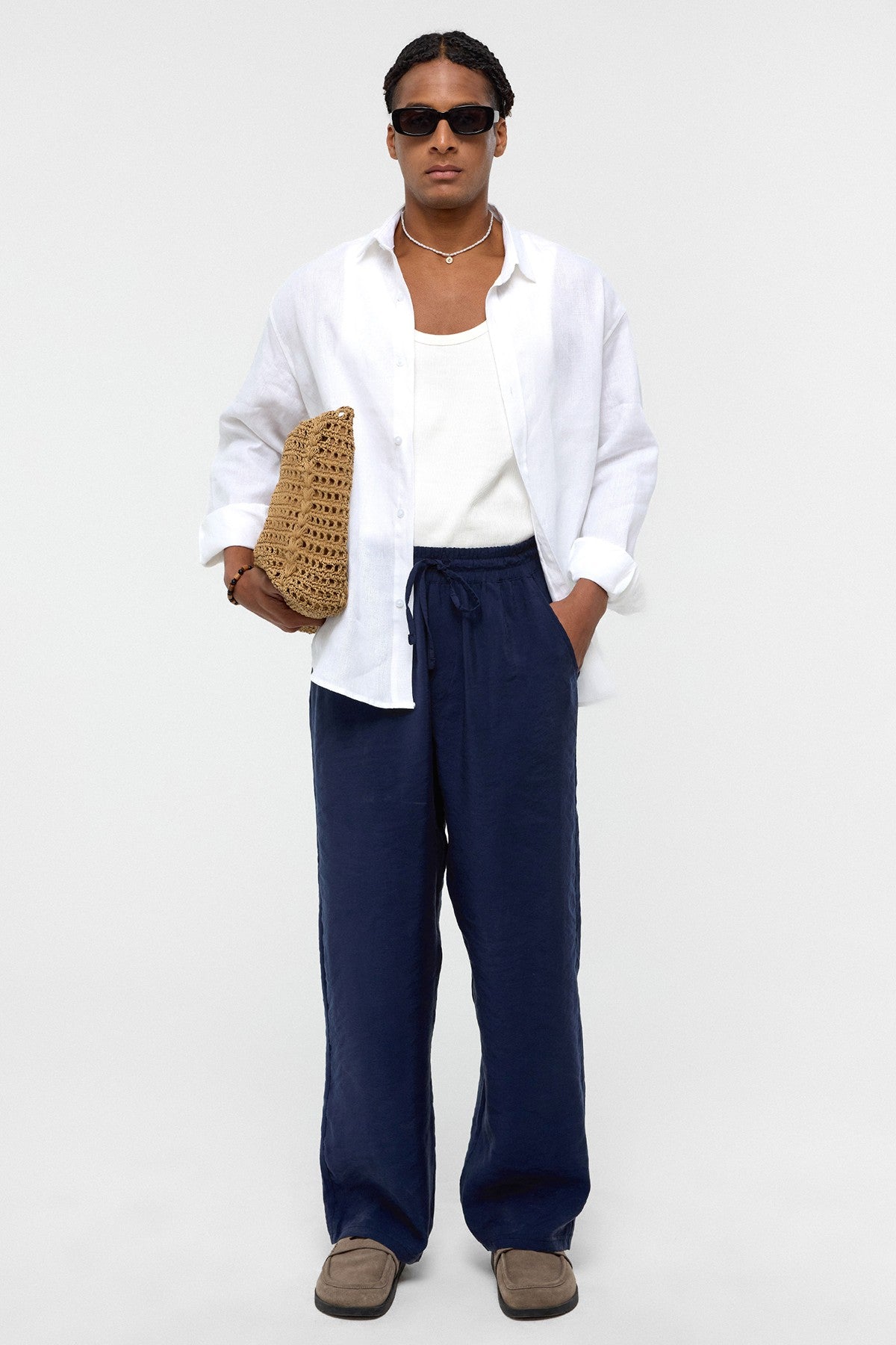 Baggy-Fit Modal Fabric Pants