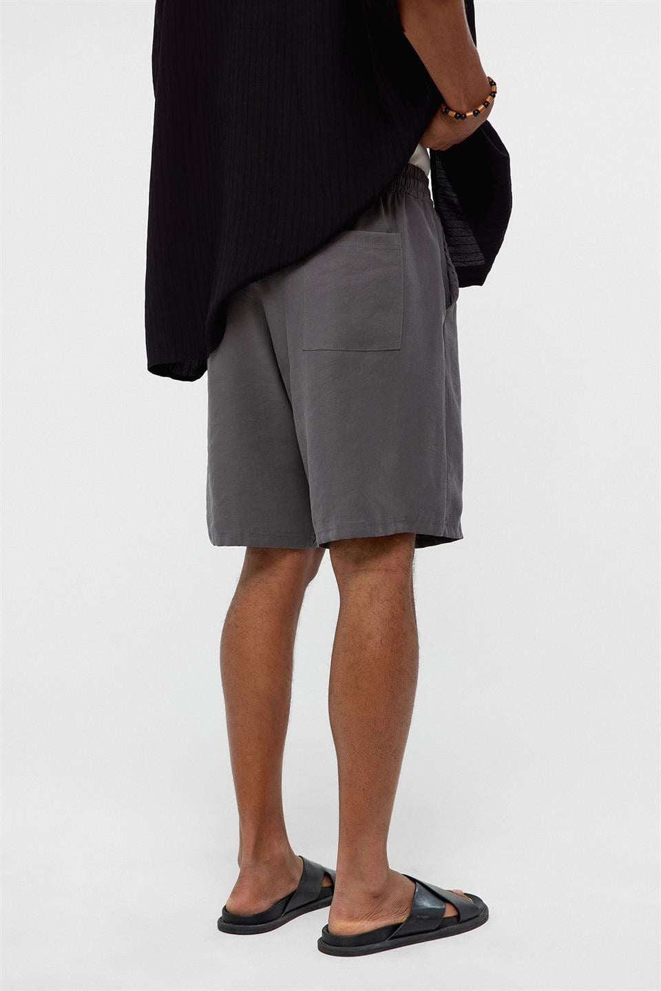 Oversized Modal Fabric Bermuda Shorts