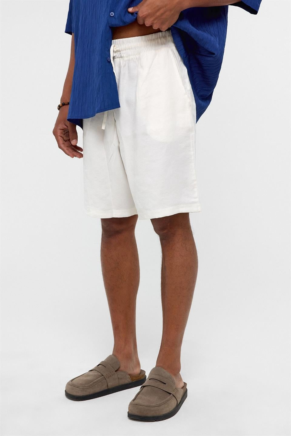 Oversized Modal Fabric Bermuda Shorts