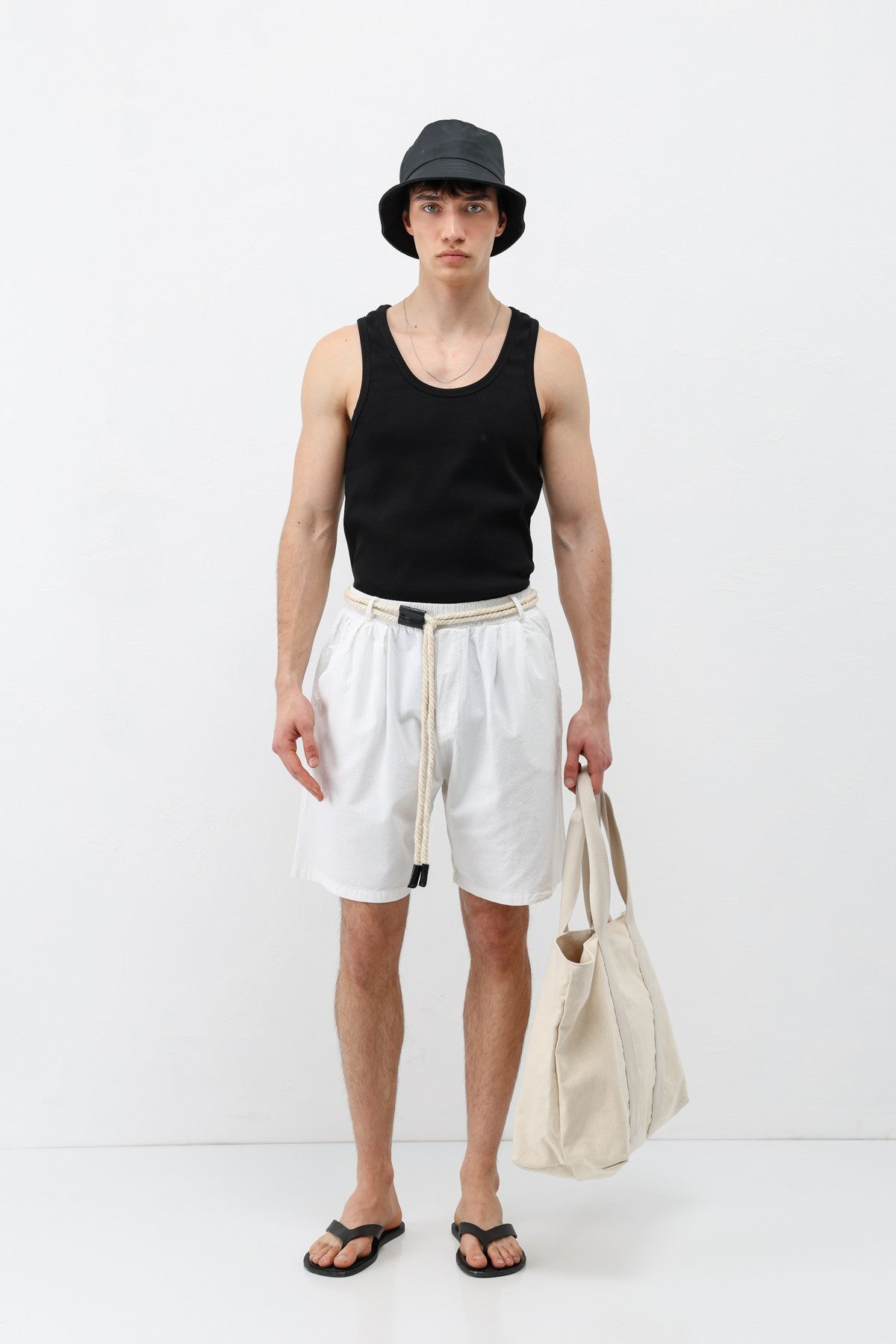 Oversized Linen Shorts with a Waistband