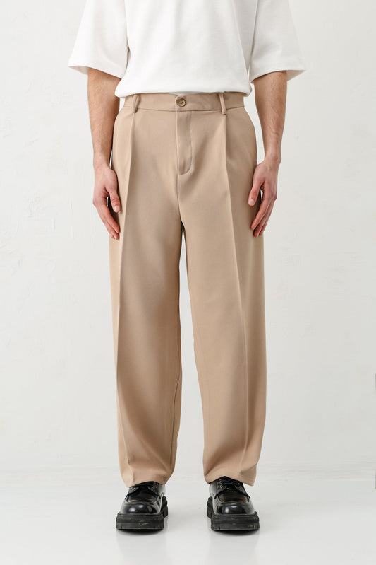 Baggy-Fit Pleated Pants
