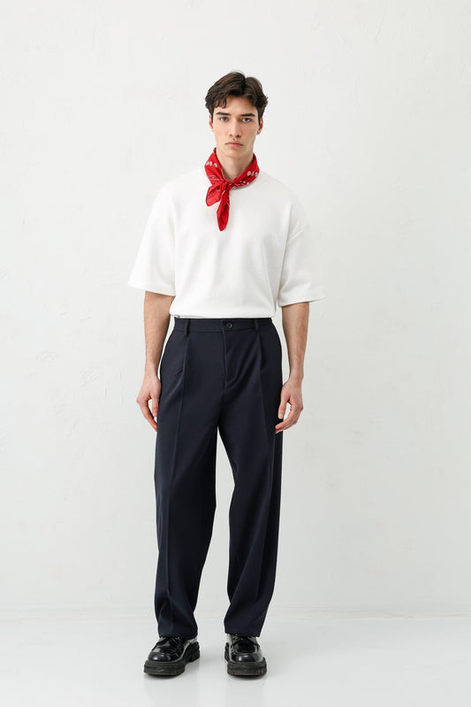 Baggy-Fit Pleated Pants