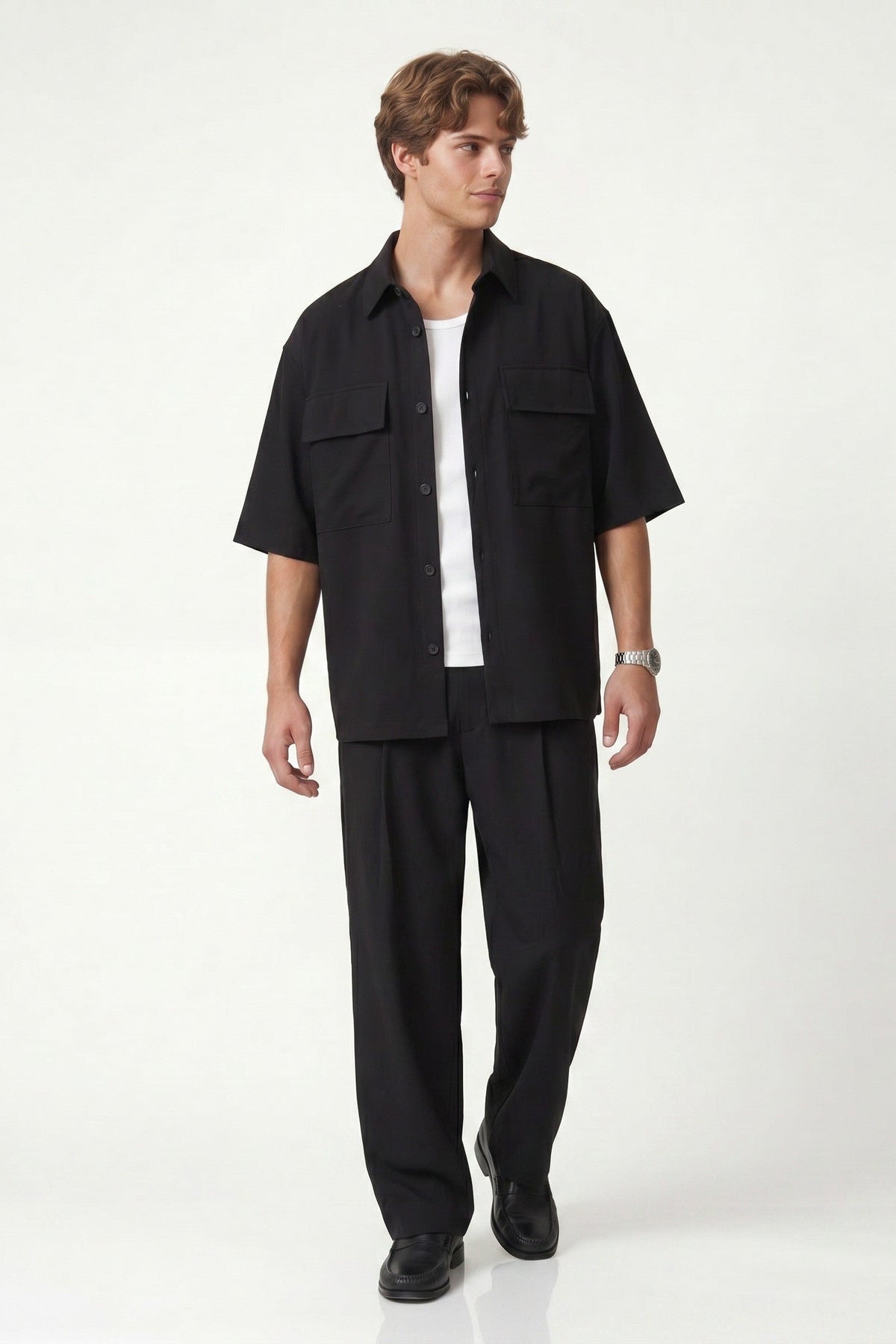 Super Baggy Fit Stretch Fabric Pants