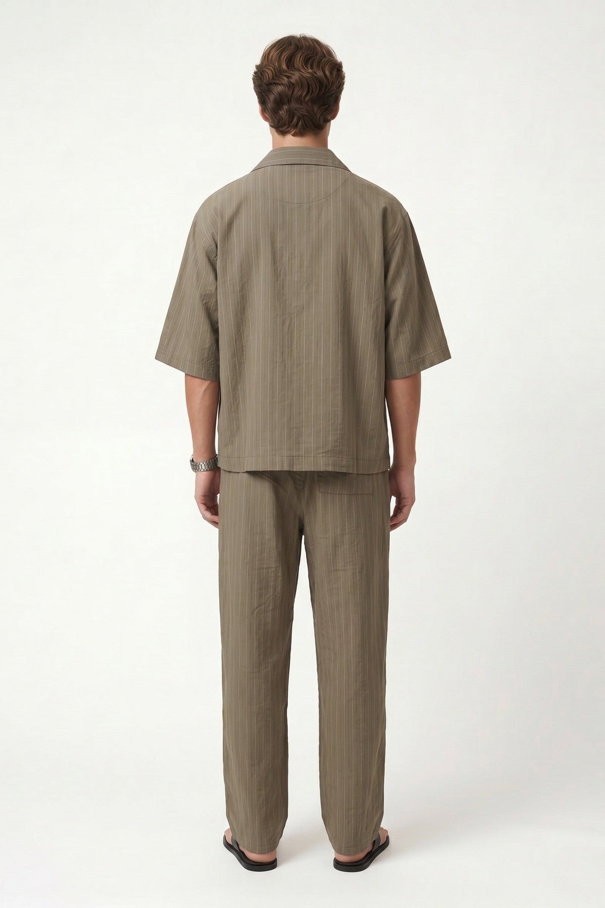 Striped Lyocell-Blend Relaxed-Fit Pants
