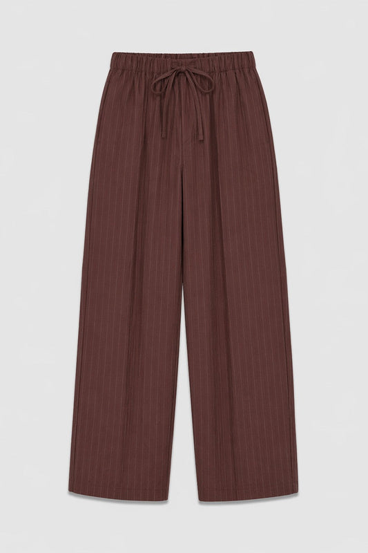 Striped Lyocell-Blend Relaxed-Fit Pants
