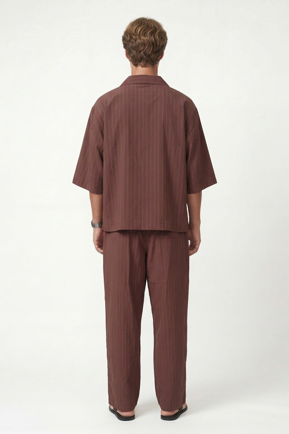 Striped Lyocell-Blend Relaxed-Fit Pants