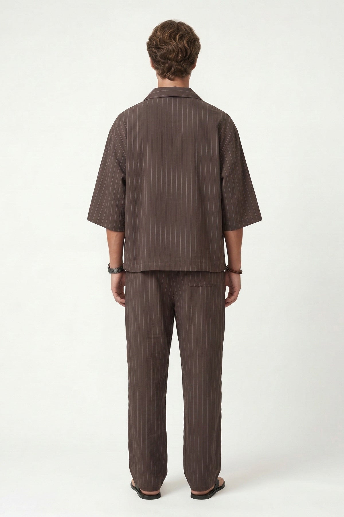 Striped Lyocell-Blend Relaxed-Fit Pants