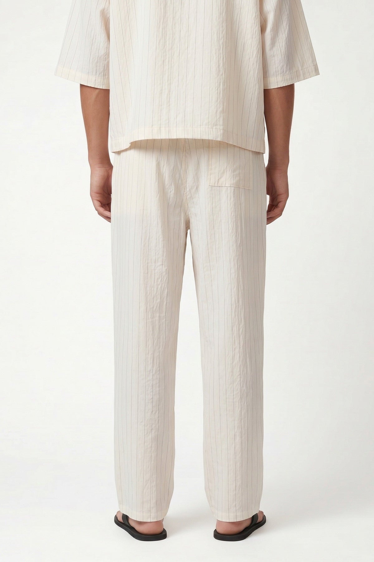 Striped Lyocell-Blend Relaxed-Fit Pants