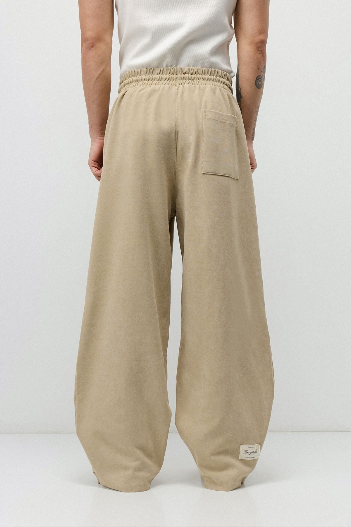 Baggy Sweatpants with Stitched Details, Machine Washable
