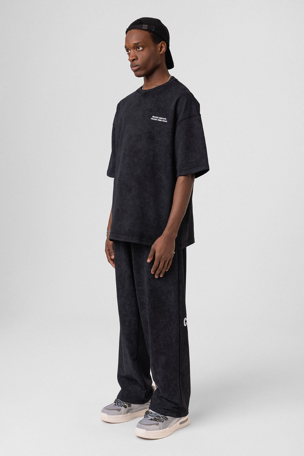 Oversized Sweatsuit Set with Back Print (Washed)