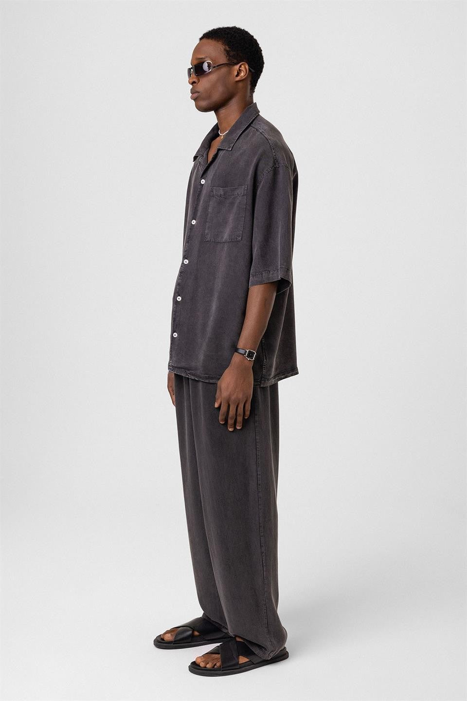 Machine-Washable Lyocell Fabric Top and Bottom Set