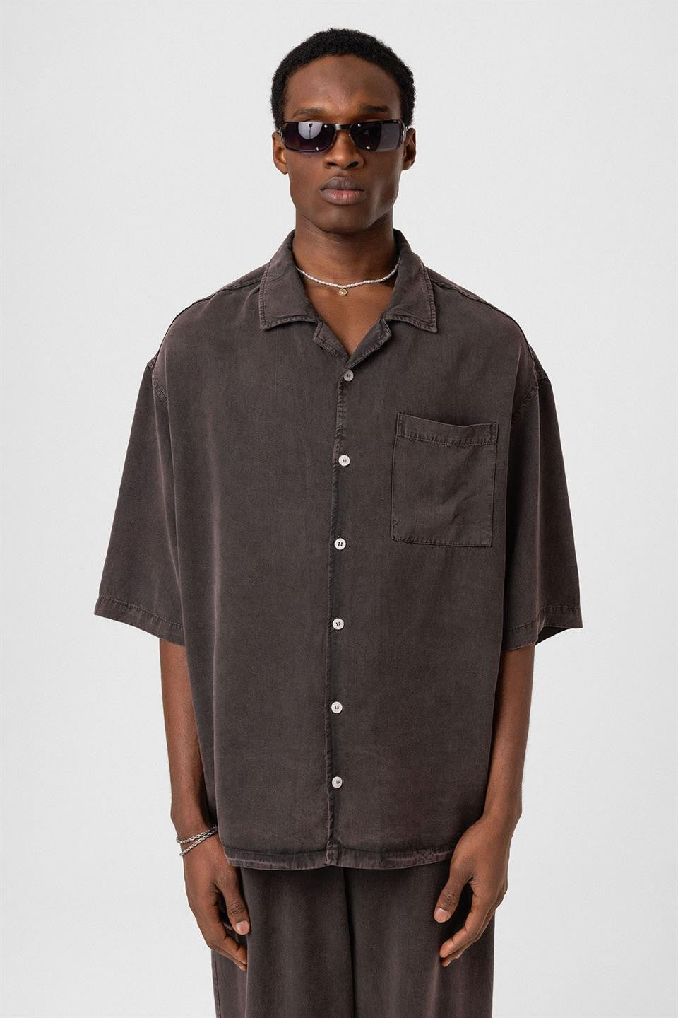 Machine-Washable Lyocell Fabric Top and Bottom Set